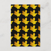 Elegante luxe zwart en goud bladeren herfst bruilo informatiekaartje (Achterkant)