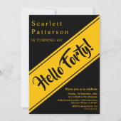 Elegante luxe zwart en goud chique 40e verjaardag kaart (Voorkant)