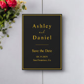 Elegante luxe zwart en goud minimale bruiloft save the date