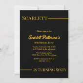 Elegante luxe zwart en goud moderne verjaardag kaart (Voorkant)