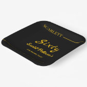 Elegante luxe zwart en goud moderne verjaardag papieren bordje (Gebogen)