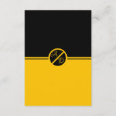 Elegante luxe zwart en goud monogram bruiloft informatiekaartje (Achterkant)