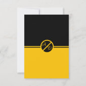 Elegante luxe zwart en goud monogram bruiloft RSVP kaartje (Achterkant)