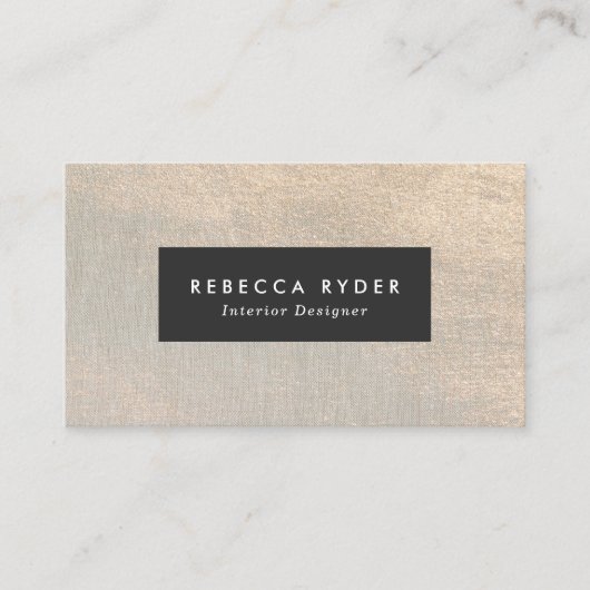 Elegante luxe zwart faux goud subtiele glitter visitekaartje (Voorkant)