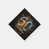 Elegante Luxe Zwart Goud Mozaïek 60e Verjaardag Servet (Hoek)