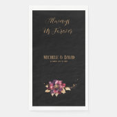 Elegante luxe zwart gouden bordeaux Waterverf Servet (Voorkant)