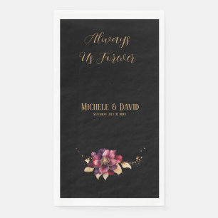 Elegante luxe zwart gouden bordeaux Waterverf Servet