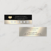Elegante luxe zwart gouden hart klantenkaartje (Voorkant / Achterkant)