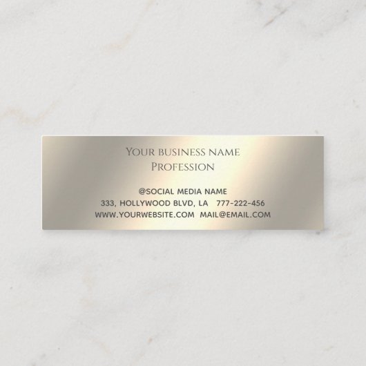 Elegante luxe zwart gouden hart klantenkaartje (Achterkant)