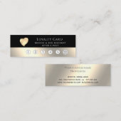 Elegante luxe zwart gouden hart klantenkaartje (Voorkant / Achterkant)