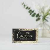 Elegante luxe zwart gouden sprankelende glitter visitekaartje (Staand voorkant)