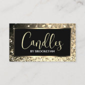 Elegante luxe zwart gouden sprankelende glitter visitekaartje (Voorkant)