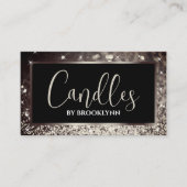 Elegante luxe zwart gouden sprankelende glitter visitekaartje (Voorkant)