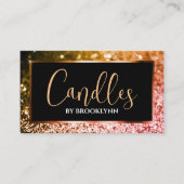 Elegante luxe zwart Sinaasappel sprankelende glitt Visitekaartje (Voorkant)