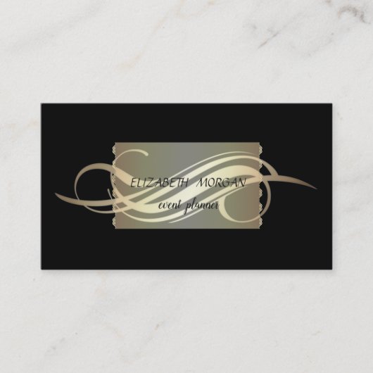 Elegante Luxe Zwart Visitekaartje (Voorkant)