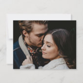 Elegante luxe zwart-wit ring monogram foto save the date (Achterkant)
