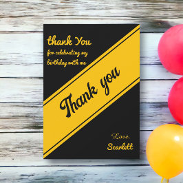 Elegante luxe zwarte en gouden chique verjaardag bedankkaart