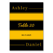 Elegante luxe zwarte en gouden strepen Chic bruilo Kaart (Achterkant)