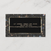 Elegante luxe zwarte fonkeling glitter bokeh visitekaartje (Achterkant)