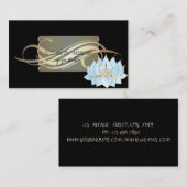 Elegante luxe zwarte Lotus Blue Yoga Visitekaartje (Voorkant / Achterkant)