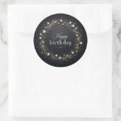 Elegante luxe zwarte sticker. ronde sticker (Tas)