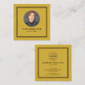 Elegante M Gold-oproepkaart met zwart script Contactkaartje (Voorkant / Achterkant)