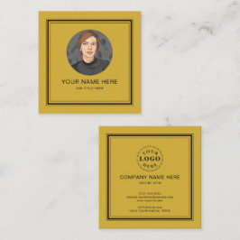 Elegante M Gold-oproepkaart met zwart script Contactkaartje