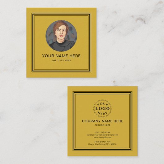 Elegante M Gold-oproepkaart met zwart script Contactkaartje (Voorkant / Achterkant)