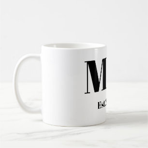 Elegante M & K Cursieve Monogram Initiaal Trouwmok Koffiemok