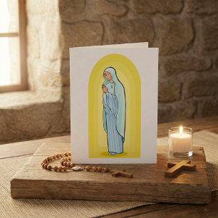 Elegante Maagd Maria Katholieke Religie Kaart