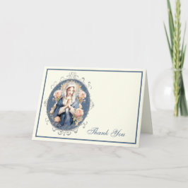 Elegante Maagd Maria Religieus Katholiek Bloemmoti Feestdagen Kaart