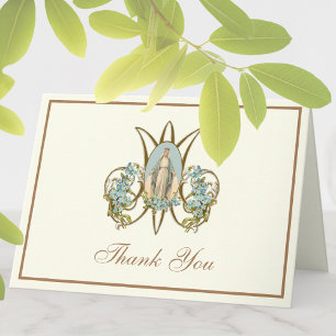 Elegante Maagd Maria Religieus Katholiek Bloemmoti Feestdagen Kaart