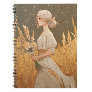 Elegante Maagd Zodiac Schrijfblok Notitieboek