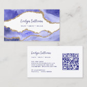 elegante maagdenpalm agaat QR code visitekaartje (Voorkant / Achterkant)