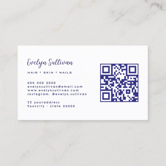 elegante maagdenpalm agaat QR code visitekaartje (Achterkant)