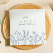 Elegante Maagdenpalm Blauwe Wilde Bloem Bruidsdouc Servet