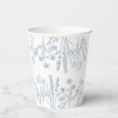 Elegante Maagdenpalm Blauwe Wilde Bloemen Bruidsdi Papieren Bekers (Achterkant)