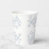 Elegante Maagdenpalm Blauwe Wilde Bloemen Bruidsdi Papieren Bekers (Rechts)