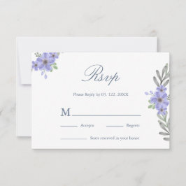 Elegante Maagdenpalm Bloem Minimalistische Trouw-R RSVP Kaartje