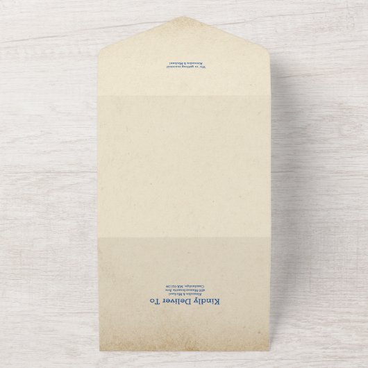 Elegante Maagdenpalm Bloemige Bruiloft All In One Uitnodiging (Buitenkant)