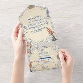 Elegante Maagdenpalm Bloemige Bruiloft All In One Uitnodiging (Afscheurbaar)