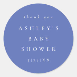 Elegante Maagdenpalm Coördinaat Baby Shower Ronde Sticker