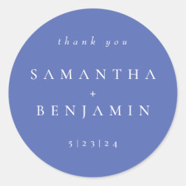 Elegante maagdenpalm coördinaat bruiloft ronde sticker