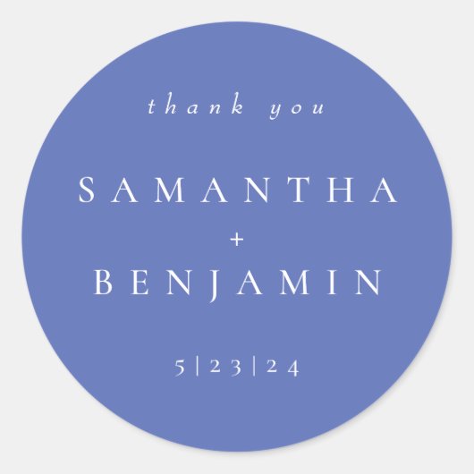 Elegante Maagdenpalm Coördinerende Trouw Ronde Sticker (Voorkant)