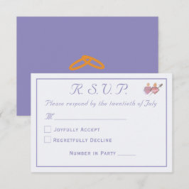Elegante Maagdenpalm Twee Harten Katholieke Bruilo RSVP Kaartje