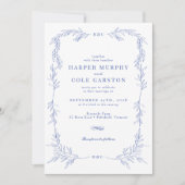 Elegante maagdenpalm wijnstok groen Lijst bruiloft Kaart (Voorkant)