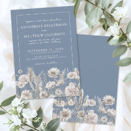 Elegante Maagdenpalm Wilde Bloemen Bruiloft Kaart