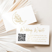 Elegante maan en sterren gouden bruiloft website informatiekaartje