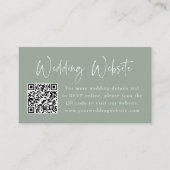 Elegante Maan en Sterren Sage Groene Bruiloft Webs Informatiekaartje (Voorkant)
