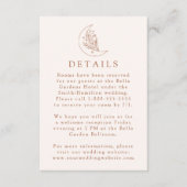 Elegante Maan en Sterren Terracotta Bruiloft Detai Informatiekaartje (Voorkant)